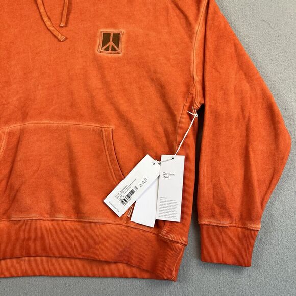 NWT Saturdays‎ NYC Grande Peace Hyper Orange Long Sleeve Drawstring Hoodie S - Picture 7 of 16